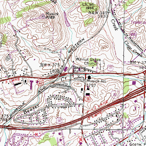 Topographic Map of Goose Creek, VA