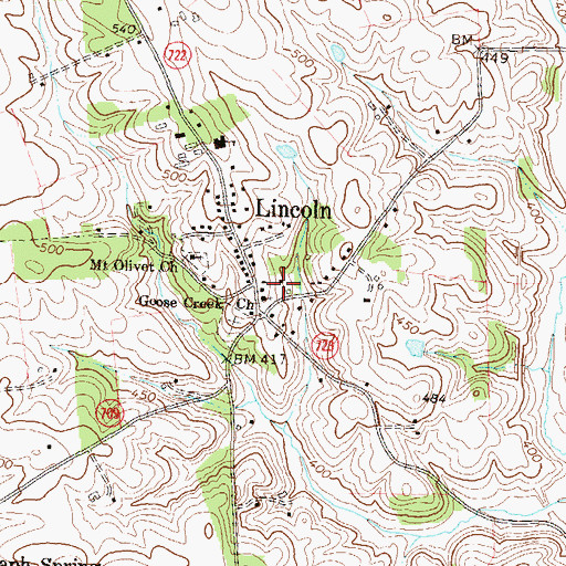 Topographic Map of Goose Creek Church, VA