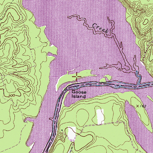 Topographic Map of Goose Island, VA