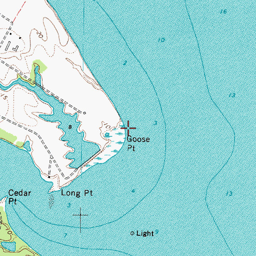 Topographic Map of Goose Point, VA