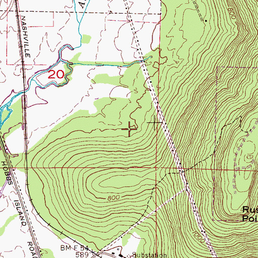 Topographic Map of Burndine Bar (historical), AL