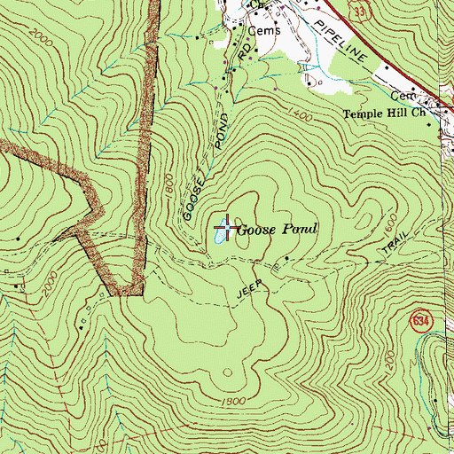 Topographic Map of Goose Pond, VA