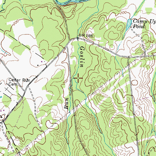 Topographic Map of Goose Run, VA