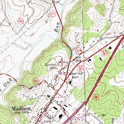 Topographic Map of Gordon Cemetery, VA