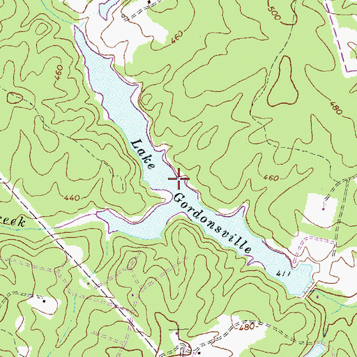 Topographic Map of Lake Gordonsville, VA