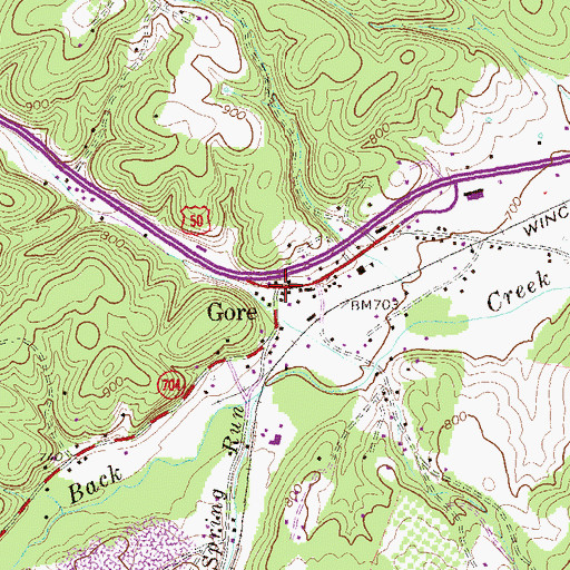 Topographic Map of Gore, VA
