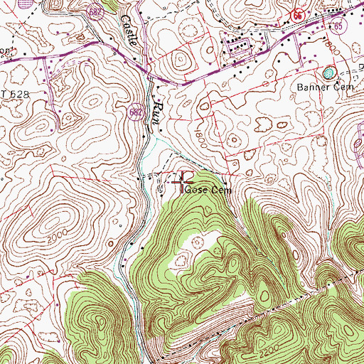Topographic Map of Gose Cemetery, VA