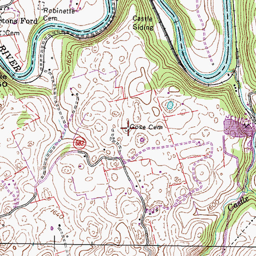 Topographic Map of Gose Cemetery, VA