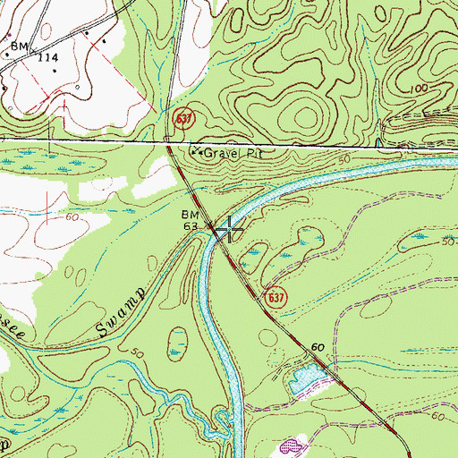 Topographic Map of Gosee Swamp, VA