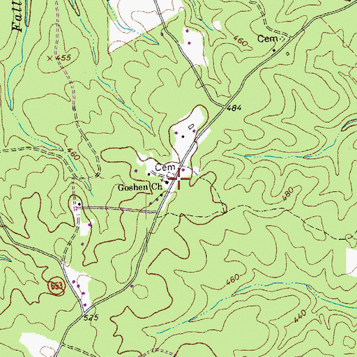 Topographic Map of Goshen Church, VA