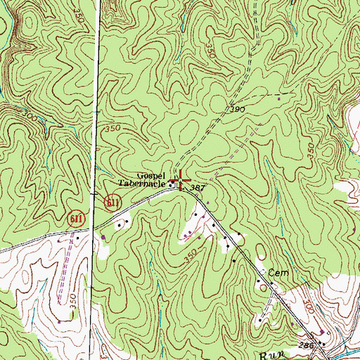 Topographic Map of Gospel Tabernacle, VA