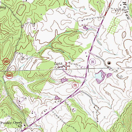 Topographic Map of Goss Cemetery, VA
