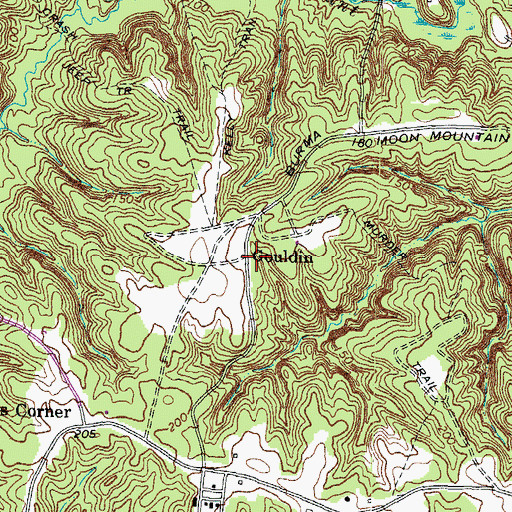 Topographic Map of Gouldin, VA