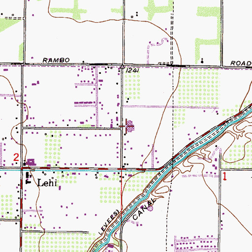 Topographic Map of Lehi Elementary School, AZ