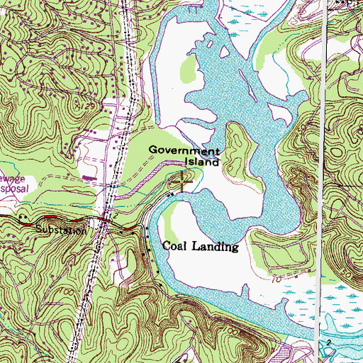 Topographic Map of Government Island, VA