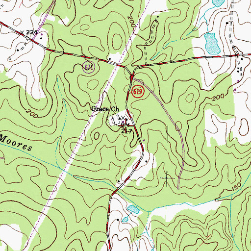 Topographic Map of Grace Church, VA