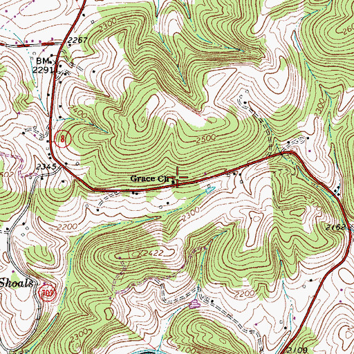 Topographic Map of Grace Church, VA
