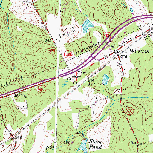 Topographic Map of Grace Church, VA