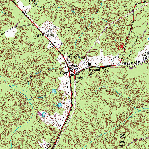 Topographic Map of Grace Church, VA