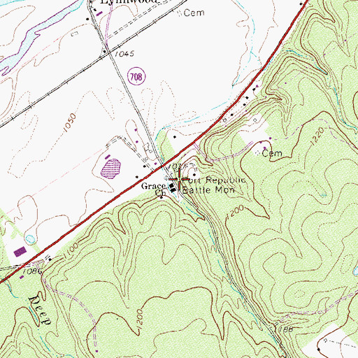 Topographic Map of Grace Church, VA