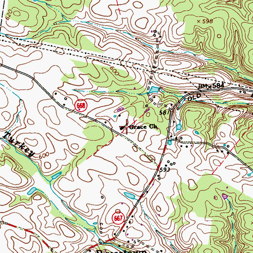 Topographic Map of Grace Church, VA