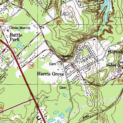 Topographic Map of Grafton Church, VA