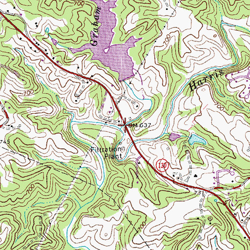 Topographic Map of Graham Creek, VA