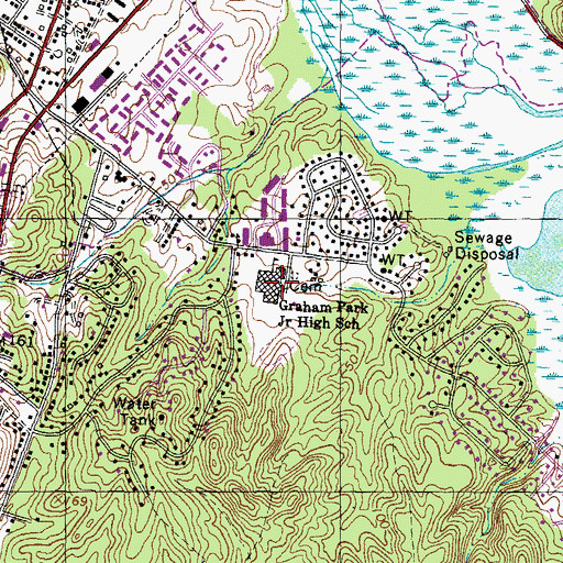 Topographic Map of Graham Park Middle School, VA