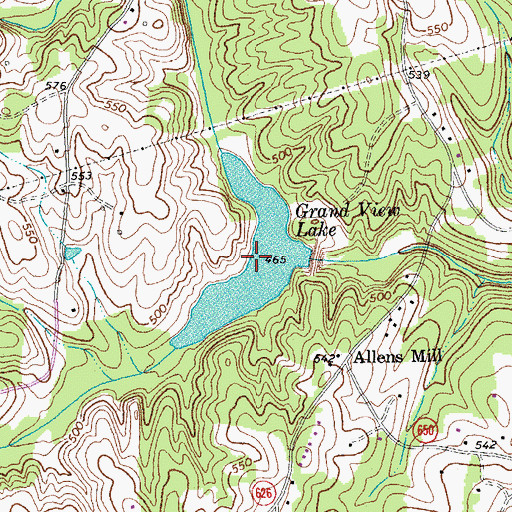 Topographic Map of Grand View Lake, VA