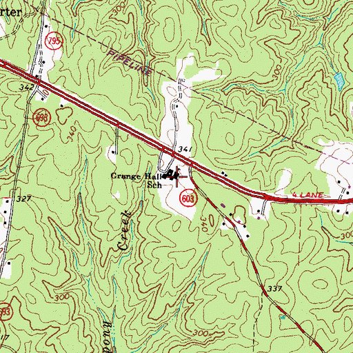 Topographic Map of Grange Hall Elementary School, VA