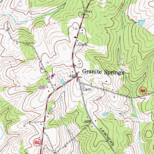 Topographic Map of Granite Springs, VA