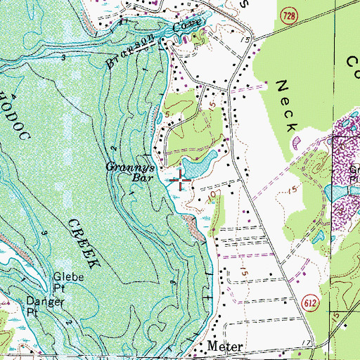 Topographic Map of Grannys Bar, VA