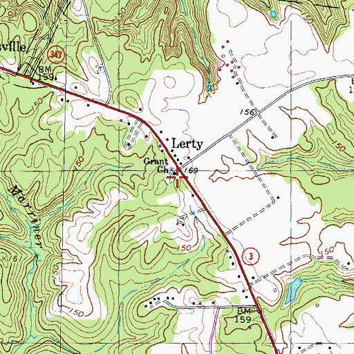 Topographic Map of Grant Church, VA