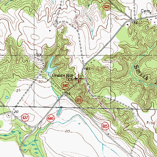 Topographic Map of Grants Hill Church, VA