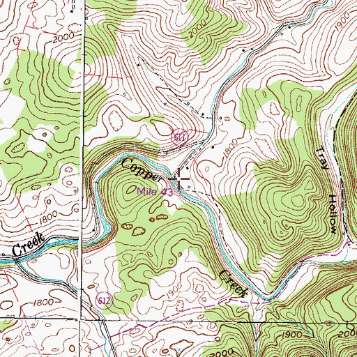 Topographic Map of Grassy Creek, VA