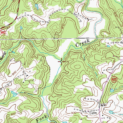 Topographic Map of Grassy Fork, VA