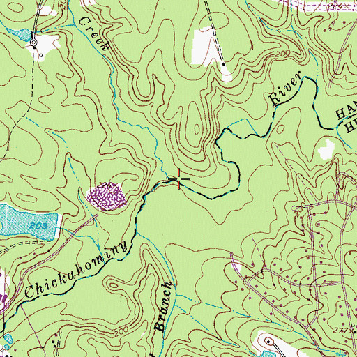 Topographic Map of Grassy Swamp Creek, VA