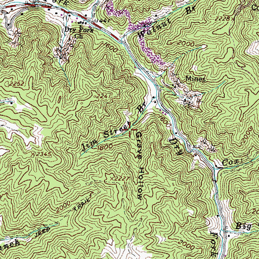 Topographic Map of Grave Hollow, VA