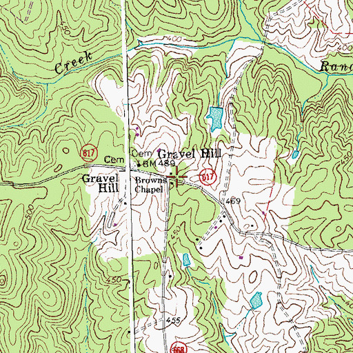 Topographic Map of Gravel Hill, VA