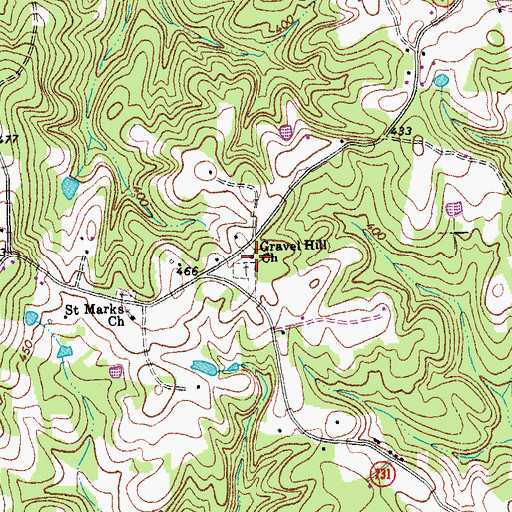 Topographic Map of Gravel Hill Church, VA
