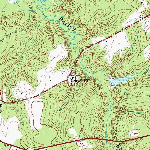 Topographic Map of Gravel Hill Church, VA