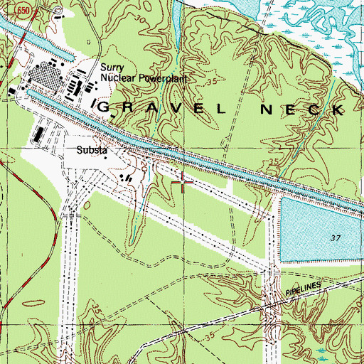 Topographic Map of Gravel Neck, VA