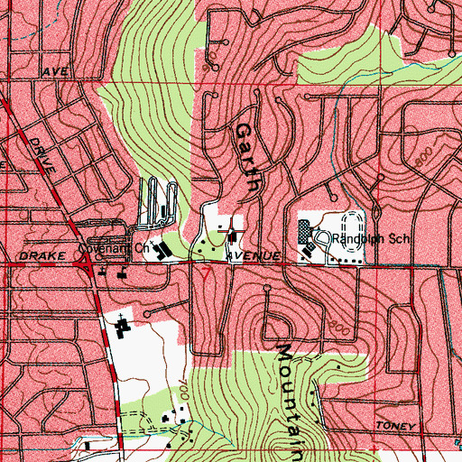 Topographic Map of Calvary Bible Church, AL