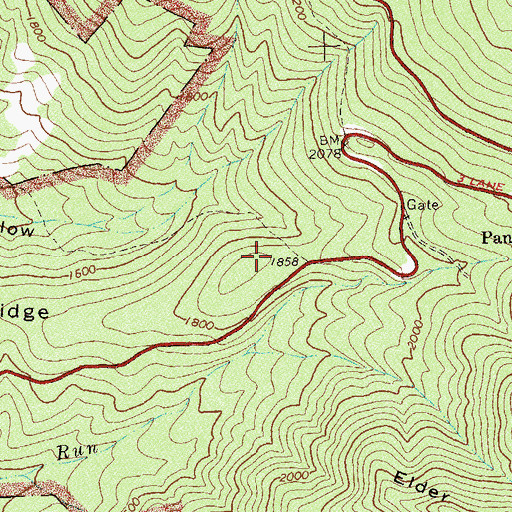 Topographic Map of Gravel Ridge, VA