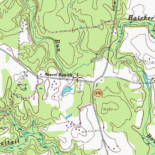 Topographic Map of Gravel Run Church, VA