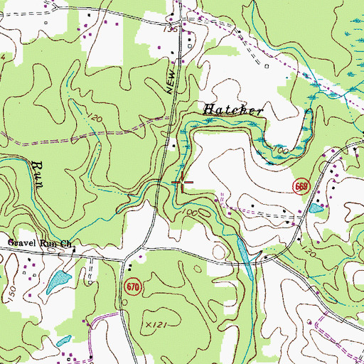 Topographic Map of Gravelly Run, VA