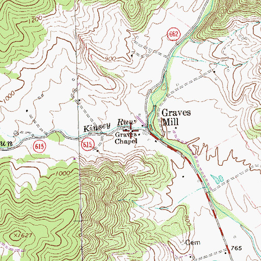 Topographic Map of Graves Chapel, VA