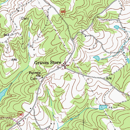 Topographic Map of Graves Store, VA