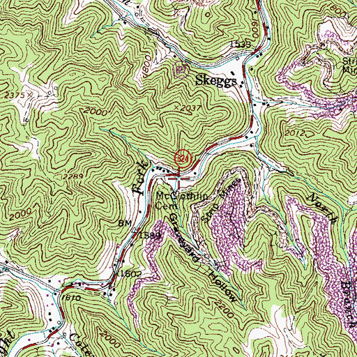 Topographic Map of Graveyard Hollow, VA