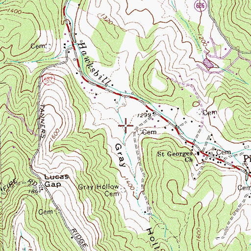 Topographic Map of Gray Hollow, VA